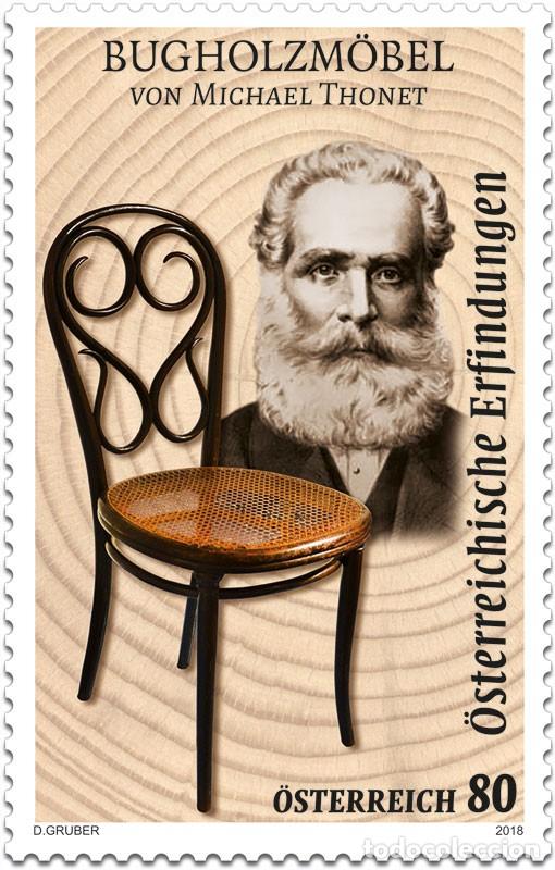 Sellos: Austria 2018 - Bugholzm&ouml;bel - Michael Thonet - Foto 1