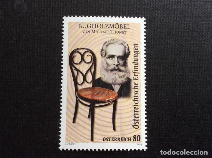 Sellos: AUSTRIA A&Ntilde;O 2018 . SILLA THONET - Foto 1