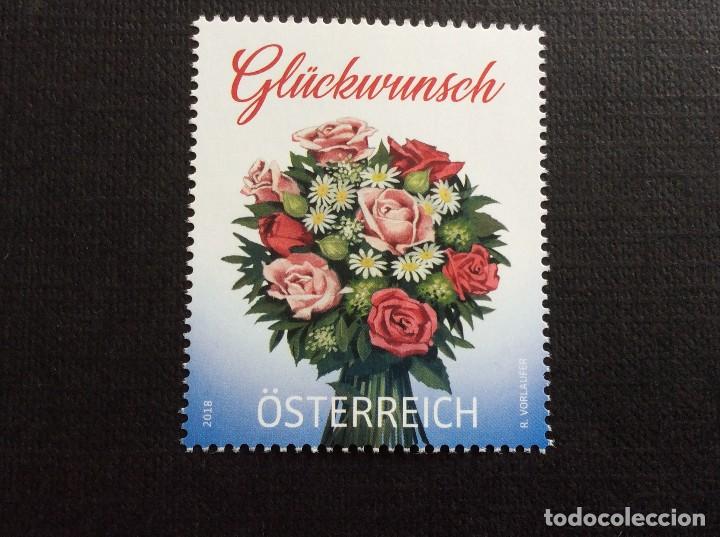 Sellos: AUSTRIA A&Ntilde;O 2018.  FLORA. RAMO DE FLORES - Foto 1