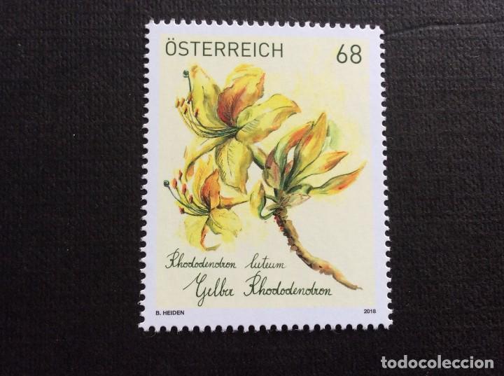 Sellos: AUSTRIA A&Ntilde;O 2018.  FLORA.  AZALEA AMARILLA - Foto 1