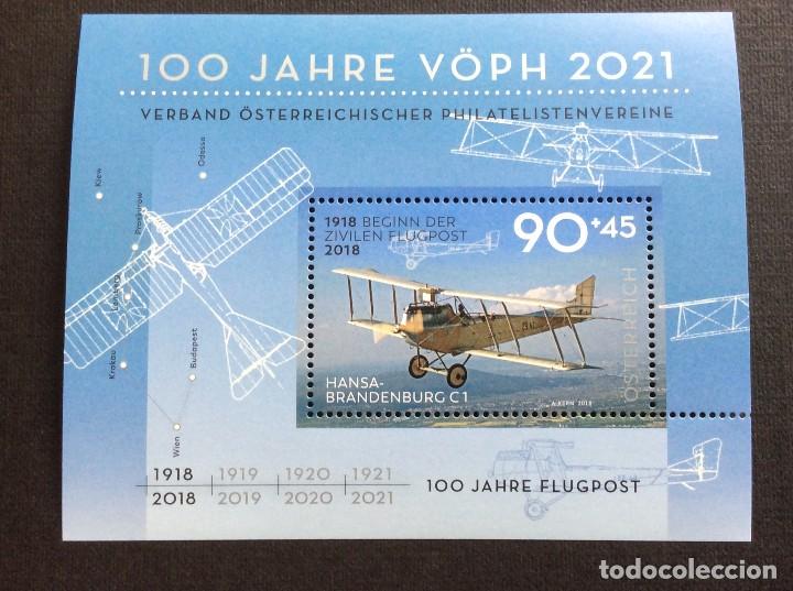 Sellos: AUSTRIA A&Ntilde;O 2018. CENTENARIO DEL CORREO AEREO - Foto 1