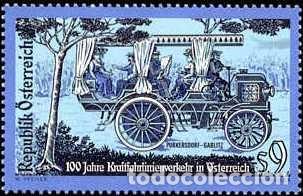 Sellos: AUSTRIA 2000 - CENTENARIO DE LA PRIMERA LINEA DE AUTOCARES - YVERT 2153** - Foto 1