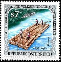Sellos: AUSTRIA 2000 - FOLKCLORE - BARCAZAS - YVERT 2155** - Foto 1