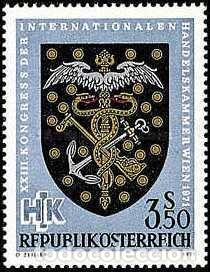 Sellos: AUSTRIA 1971 - CAMARA INTERNACIONAL DE COMERCIO - YVERT 1187** - Foto 1