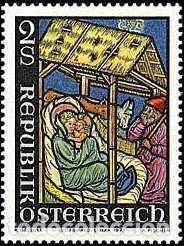Sellos: AUSTRIA 1973 - NAVIDAD - YVERT 1264** - Foto 1