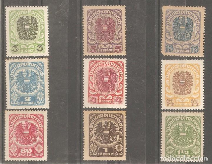 Sellos: AUSTRIA,1920/21,NUEVOS,GOMA ORIGINAL,CON FIJASELLOS,O DEFECTO EN LA GOMA,CAT.YT.223/231.