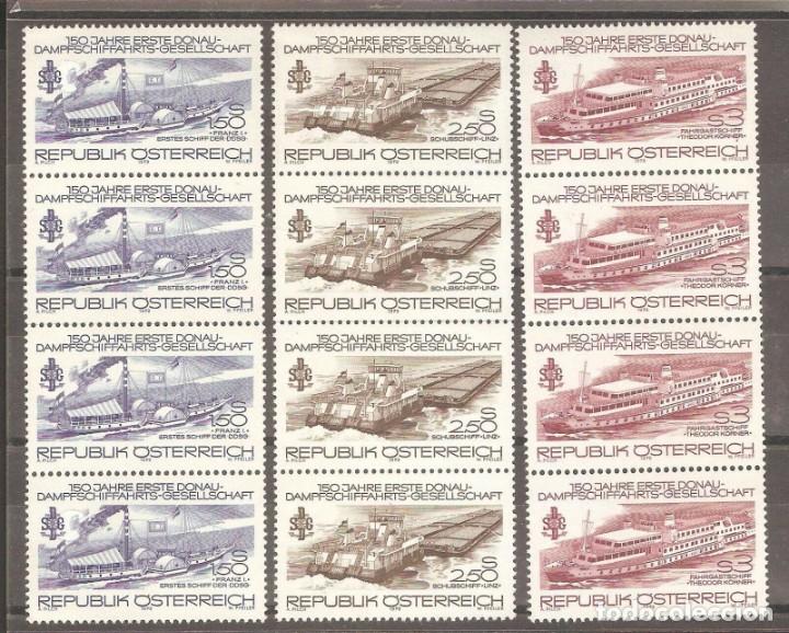 Sellos: AUSTRIA,1974.CAT.YT.1430 A 1432,NUEVOS,GOMA ORIGINAL,SIN FIJASELLOS.BLOQUE 4.12 VALORES.
