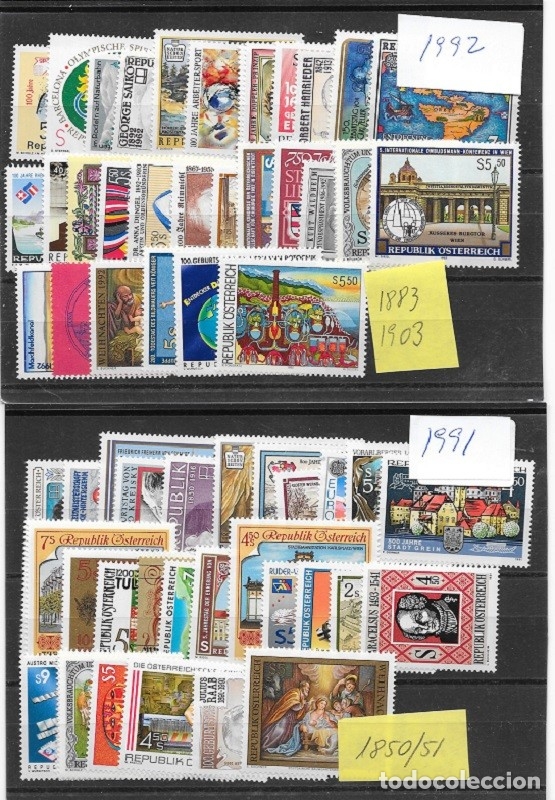 Sellos: AUSTRIA. COLECCI&Oacute;N DE LOS A&Ntilde;O 14979 A 1992 - Foto 4