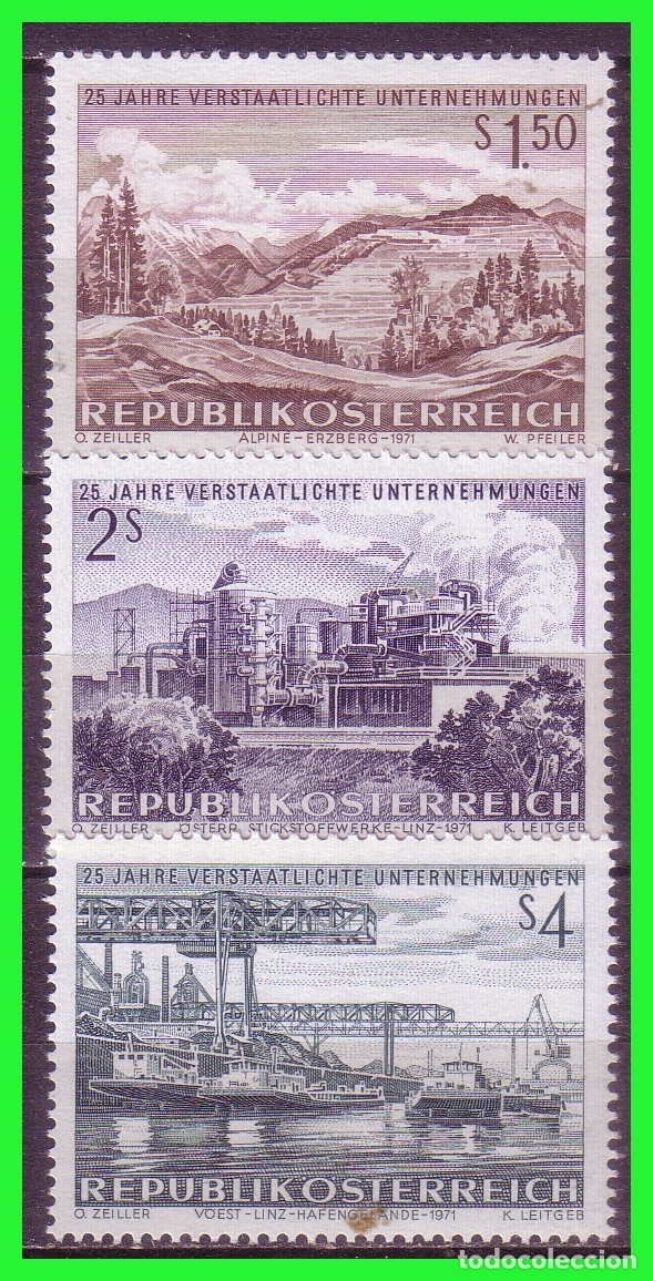 Sellos: AUSTRIA 1971 IVERT n&ordm; 1202 a 1204 * * - Foto 1