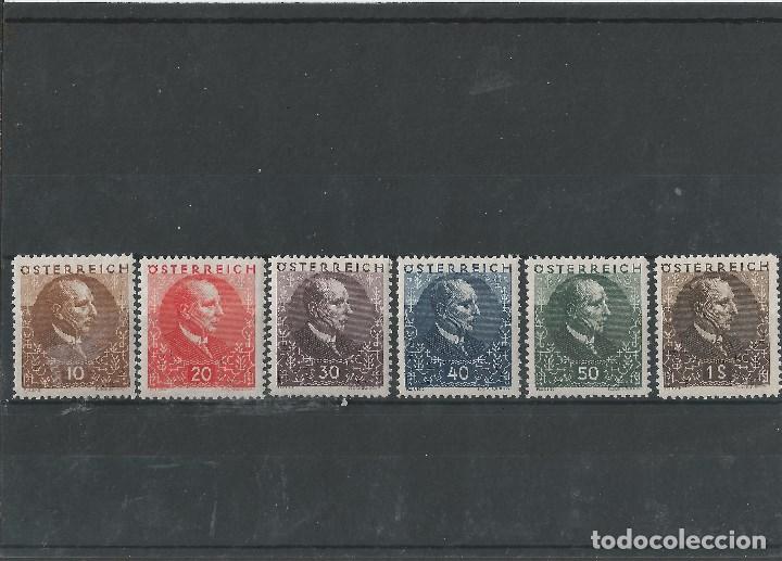 Sellos: Austria 1930 - Yvert 393/98 MH * - Foto 1