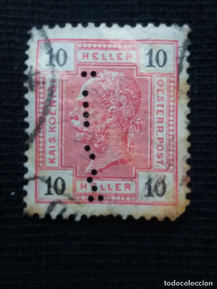 Sellos: SELLO, AUSTRIA OESTERREICH, 10 HELLER, A&Ntilde;O 1896