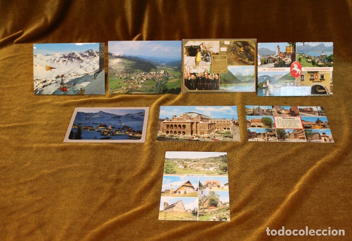 Timbres: Lote de ocho tarjetas postales circuladas,a&ntilde;os 80,Austria,