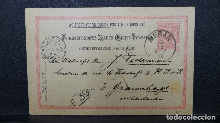 Sellos: ENTERO POSTAL DE AUSTRIA CIRCULADO A&Ntilde;O 1892 - Foto 1