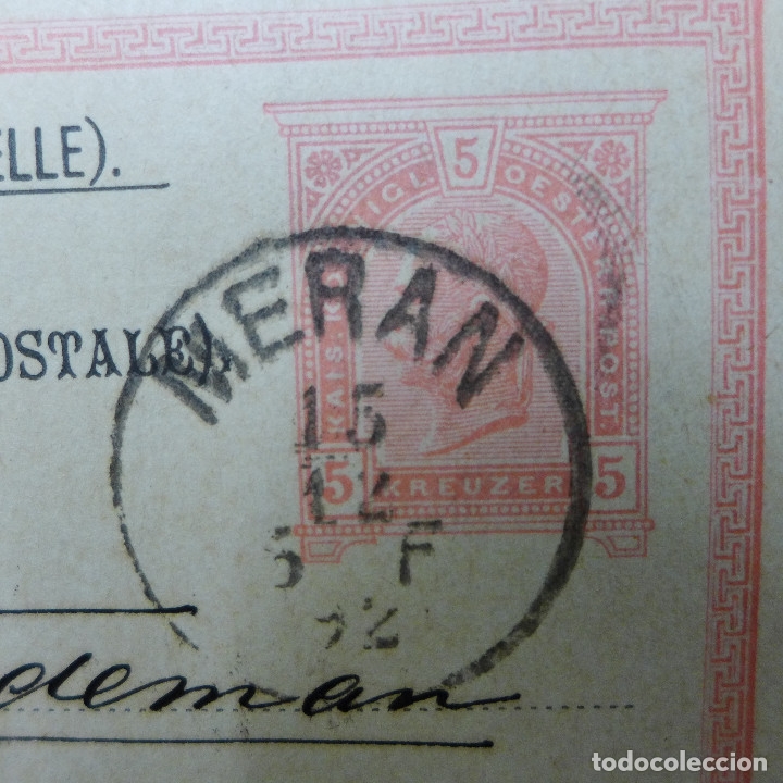 Sellos: ENTERO POSTAL DE AUSTRIA CIRCULADO A&Ntilde;O 1892 - Foto 4
