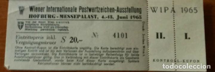 Stamps: ENTRADA SIN USAR EXPO FILATELIA VIENA JUNIO 1965.
