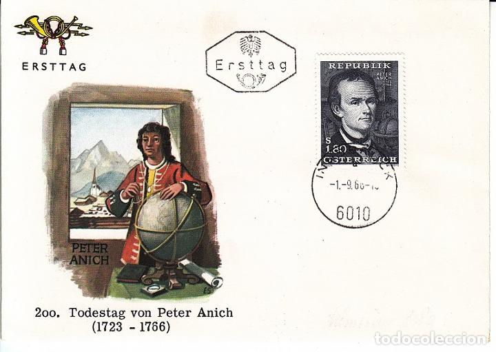 Sellos: Austria   1966 Peter Anich FDC    K.014 - Foto 1