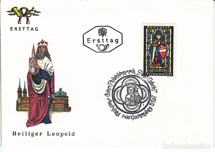 Sellos: Austria   1966 Heiliger Leopold FDC      K.042 - Foto 1