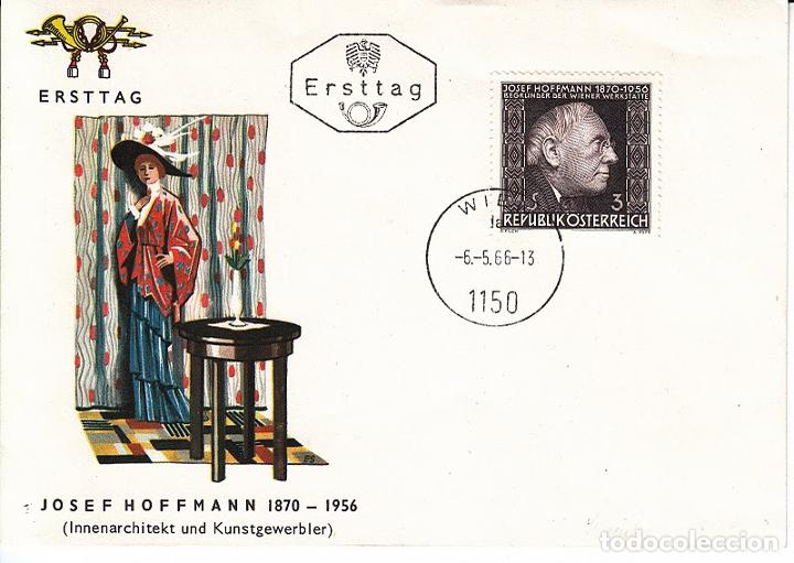 Sellos: Austria   1966 Josef Hoffmann FDC   K.009 - Foto 1