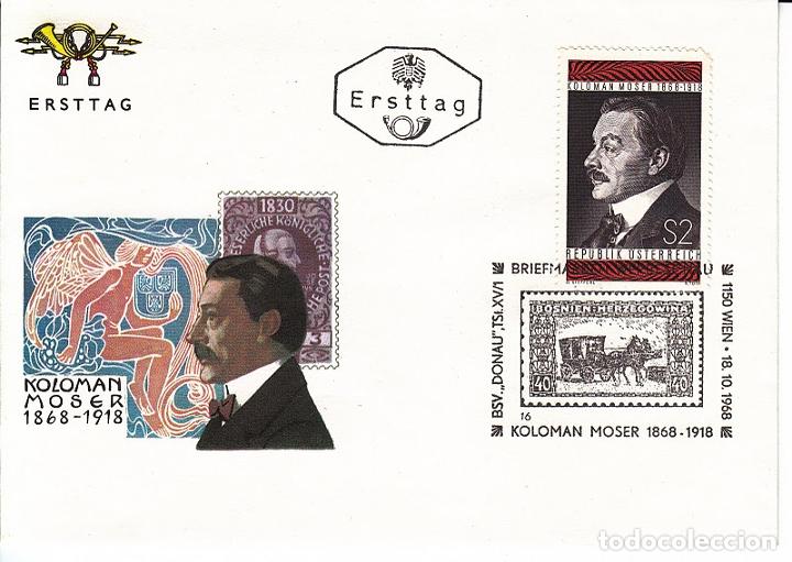 Sellos: Austria   1968 Moloman Moser FDC       K.059 - Foto 1