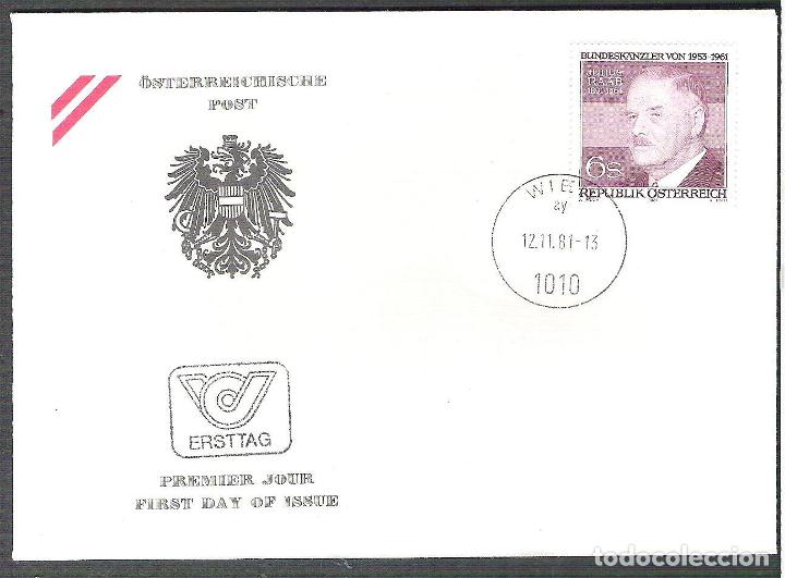 Sellos: Austria   1981 Julius Raab FDC       K.166 - Foto 1