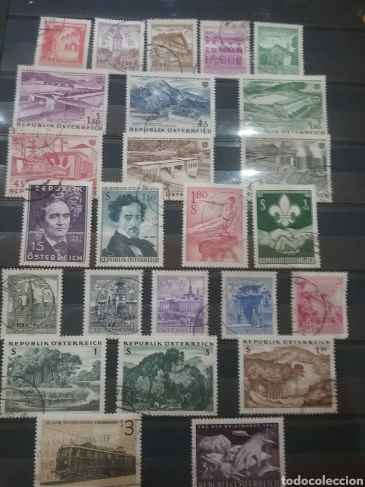 Timbres: Sellos Austria (Osterreich) mtdos/1962/A&ntilde;o completo/naturaleza/trenes/locomotoras/sellos/arquitectur
