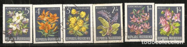 Sellos: AUSTRIA, YVERT 1044/9, MATASELLADO - Foto 1