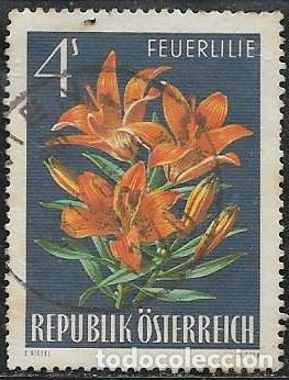 Sellos: AUSTRIA YVERT 1048, FLORA - Foto 1