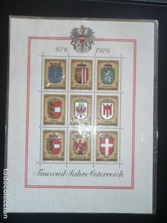 Sellos: AUSTRIA 1976, ESCUDOS, HOJA BLOQUE - Foto 1