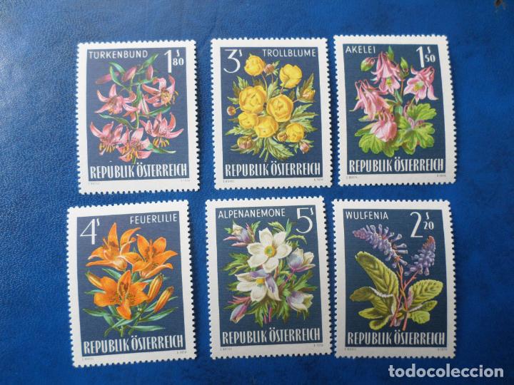 Timbres: -austria, 1966, flores de los alpes, Yvert 1044/49