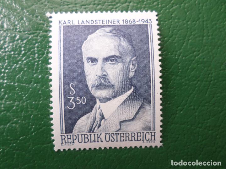 Timbres: .austria, 1968, centenario nacimiento de karl landsteiner, Yvert 1096