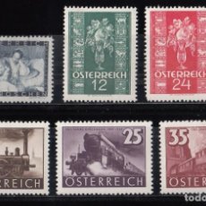 Sellos: AUSTRIA, 1935-37 YVERT Nº 466, 503 / 505, 515 / 516 /*/. Lote 348415353