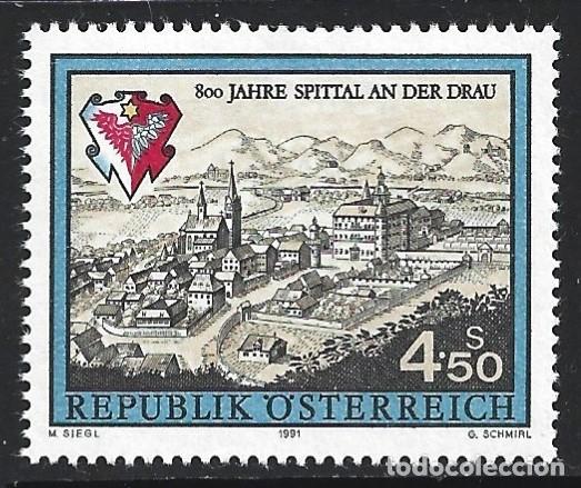 Sellos: AUSTRIA 1853** - A&Ntilde;O 1991 - 8&ordm; CENTENARIO DE LA CIUDAD DE SPITTAL - Foto 1