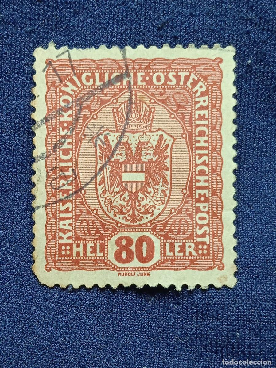 Sellos: OSTERREICH AUSTRIA 80 HELLER, A&Ntilde;O 1916. - Foto 1