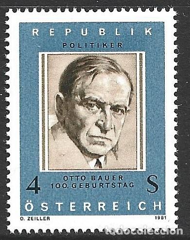 Sellos: AUSTRIA 1508** - A&Ntilde;O 1981 - CENTENARIO DEL NACIMIENTO DE OTTO BAUER - Foto 1