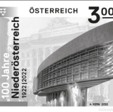 Sellos: AUSTRIA ÖSTERREICH 2022 - 100 YEARS OF LOWER AUSTRIA BLACK PROOF MNH**. Lote 378266924