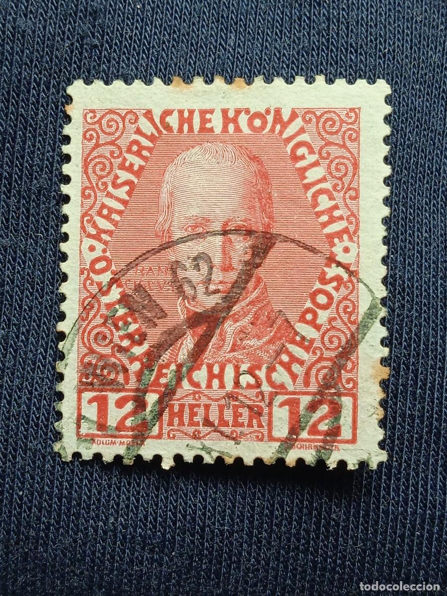 Sellos: AUSTRIA OSTERREICH 12 HELLER A&Ntilde;O 1908. - Foto 1