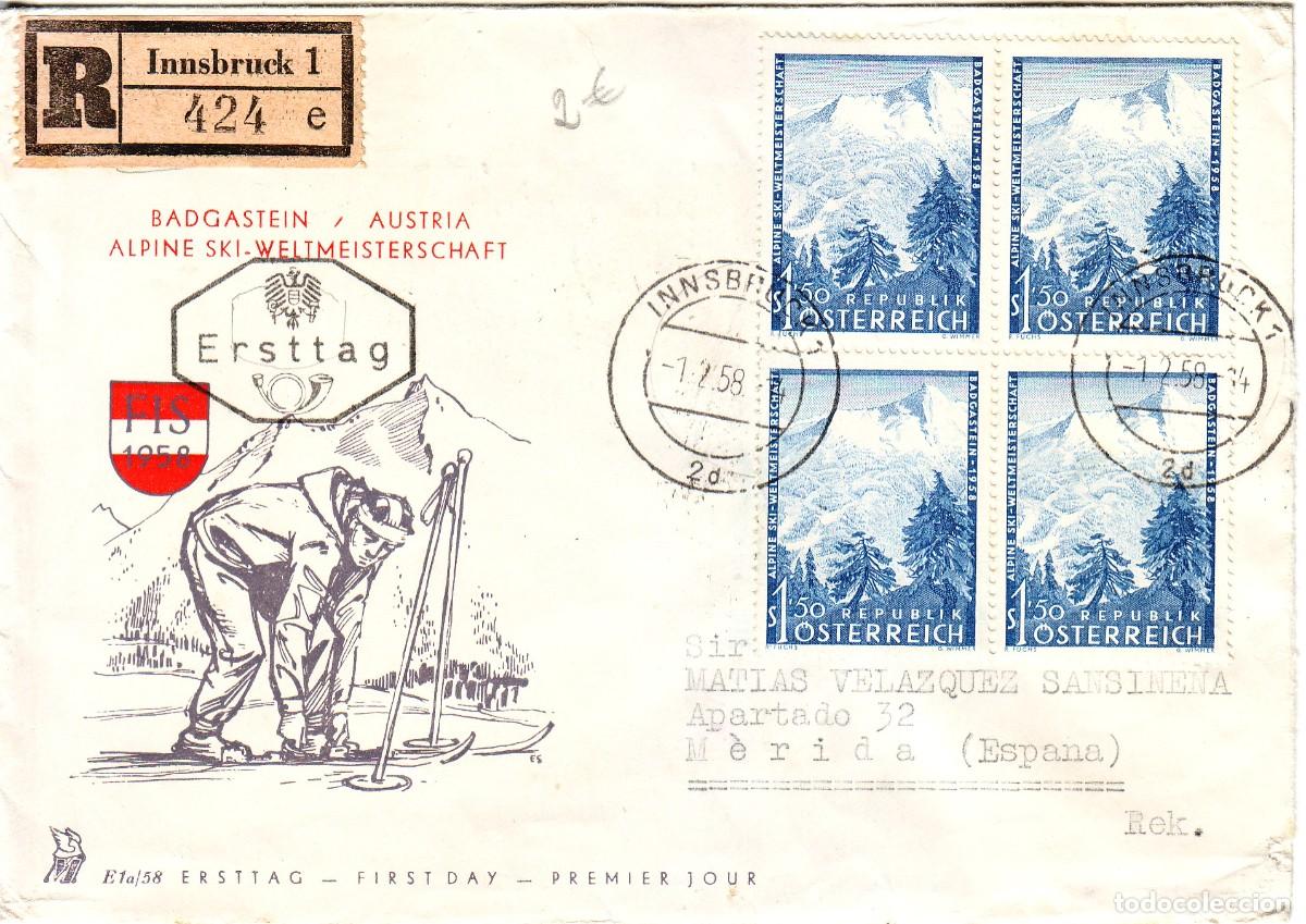Sellos: SOBRE DE AUSTRIA 1958 - Foto 1