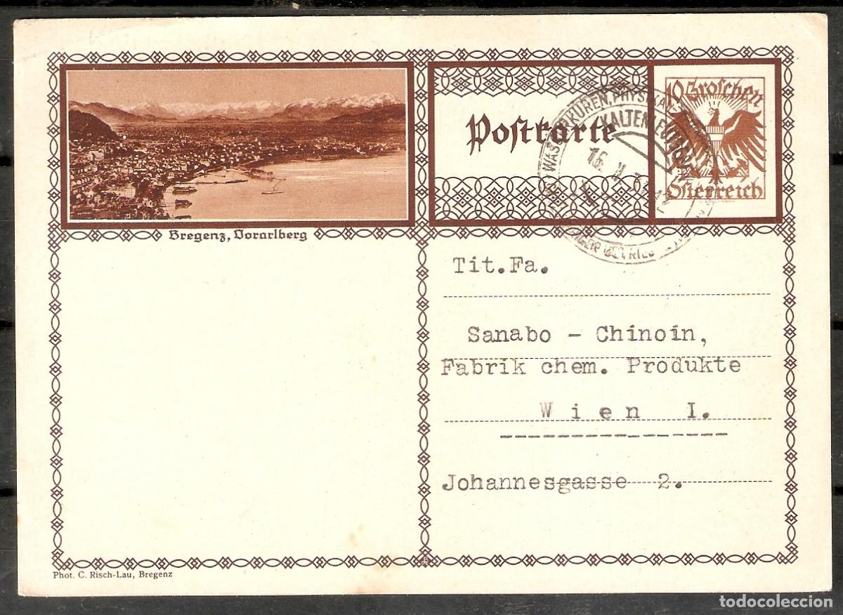 Sellos: AUSTRIA. ENTERO POSTAL ILUSTRADO. BREGENZ - Foto 1