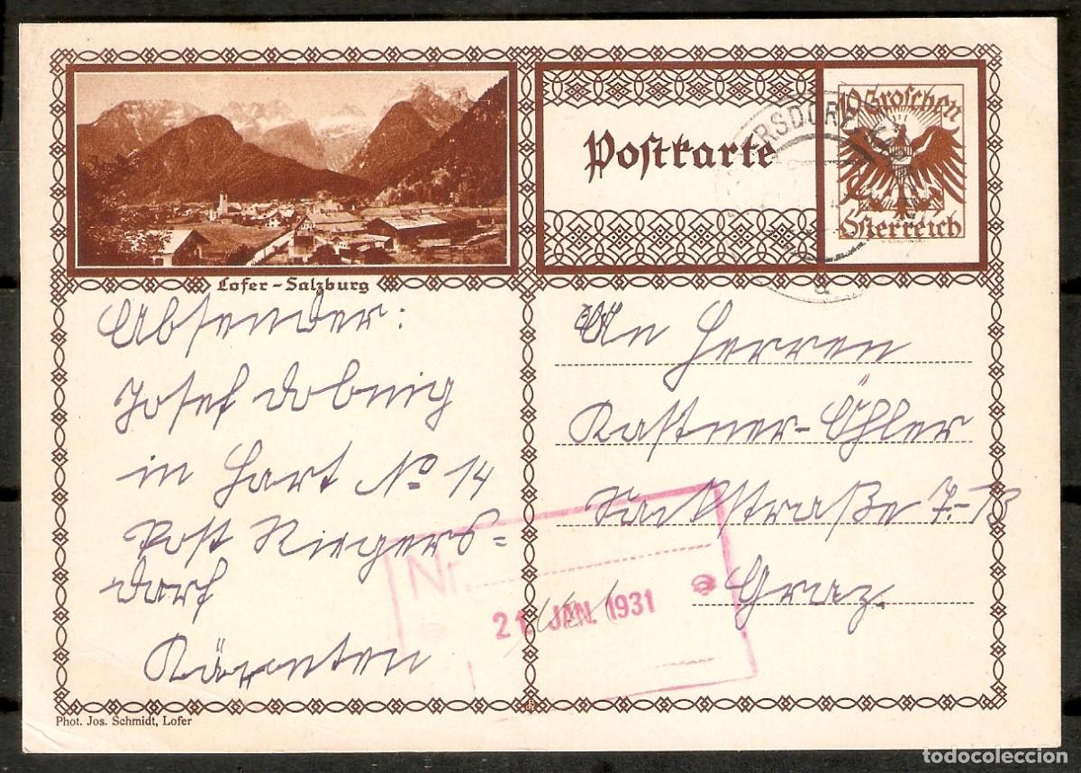 Sellos: AUSTRIA. ENTERO POSTAL ILUSTRADO. LOFER - Foto 1
