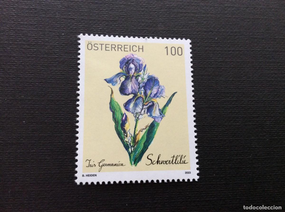 Sellos: AUSTRIA A&Ntilde;O 2023. FLORA. IRIS GERMANICA - Foto 1