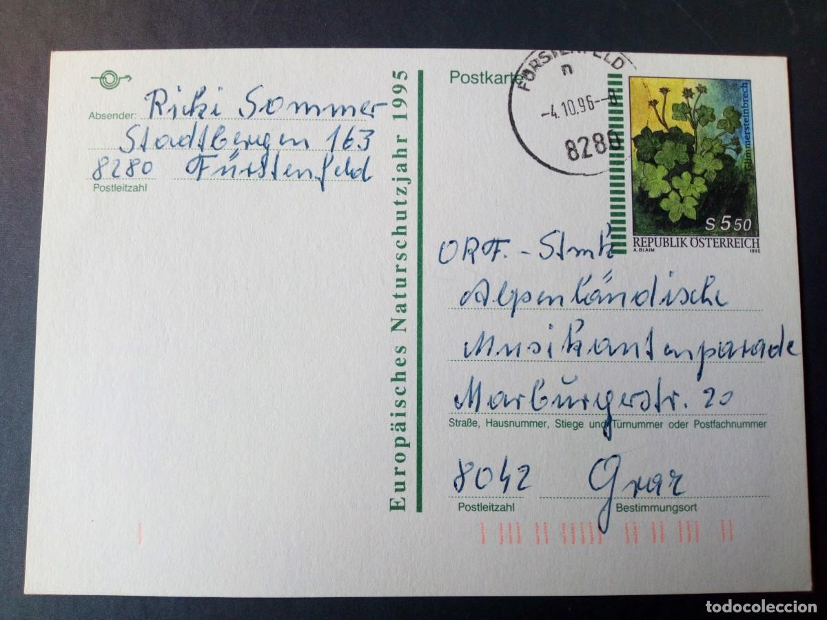 Sellos: AUSTRIA 1996, ENTERO POSTAL, FLORES - Foto 1