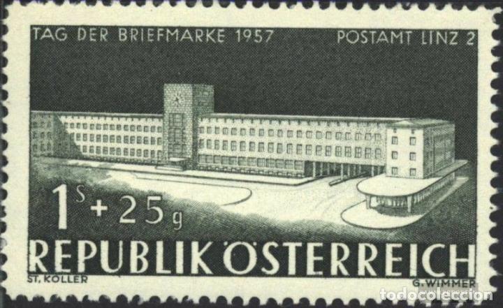Sellos: Austria 1957 Ivert 875 *** D&iacute;a del Sello - Edificio de Correos - Monumentos - Foto 1