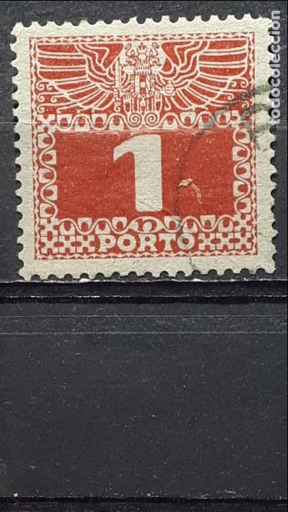 Sellos: AUSTRIA &deg;. A&Ntilde;O 1908-10. YVERT 34a tasas - Foto 1