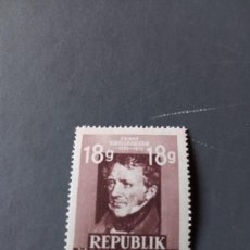Sellos: AUSTRIA, 1947, FRANZ GRILLPANZER, POETA, YT 664