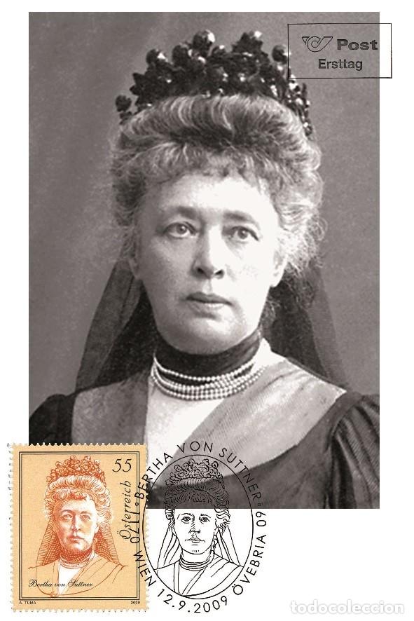 Sellos: Austria 2009 - Berta von Suttner carte maximum - Foto 1