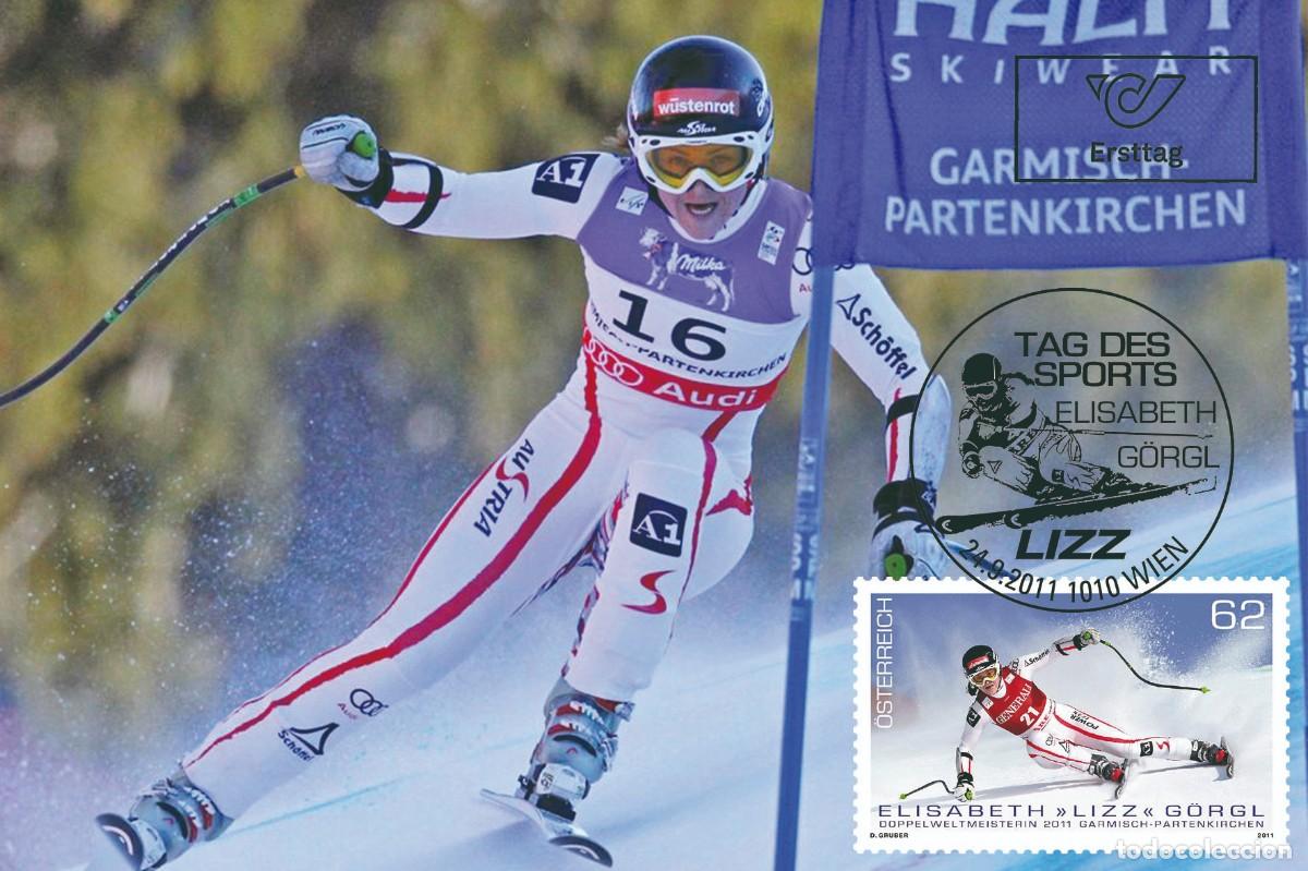 Sellos: Austria 2011 - Elisabeth G&ouml;rgl ski carte maximum - Foto 1