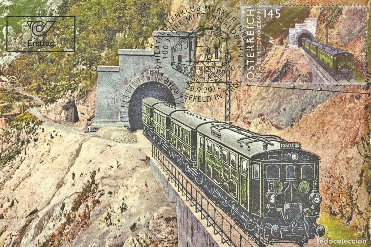 Sellos: Austria 2012 - 100 Jahre Mittenwaldbahn carte maximum - Foto 1