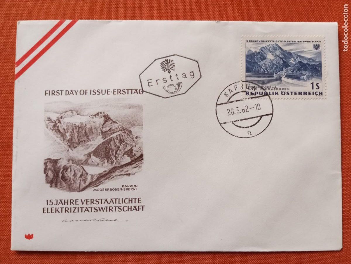 Sellos: AUSTRIA 1962, SPD , CENTRAL ELECTRICA DE GLOCKNER - Foto 1