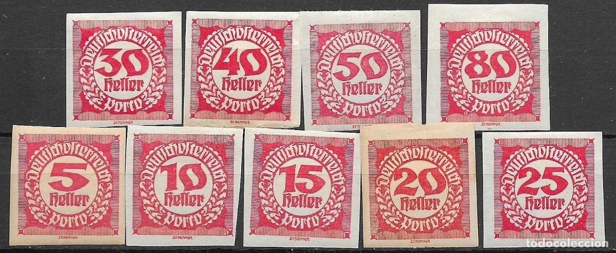 Sellos: AUSTRIA 1920- -- *SERIE COMPLETA- NUMEROS SIN DENTAR - Foto 1