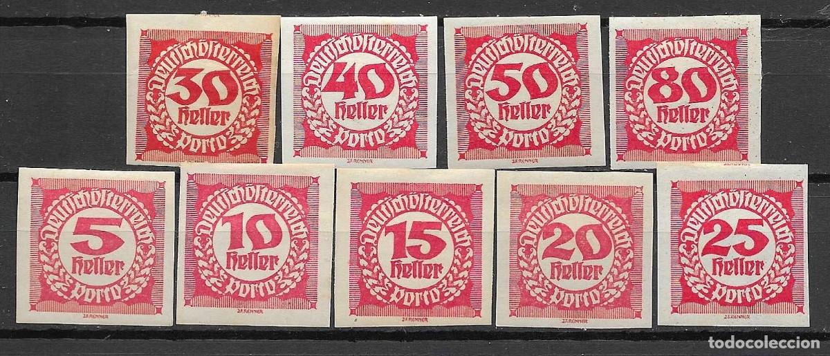 Sellos: AUSTRIA 1920- -- *SERIE COMPLETA- NUMEROS SIN DENTAR - Foto 1